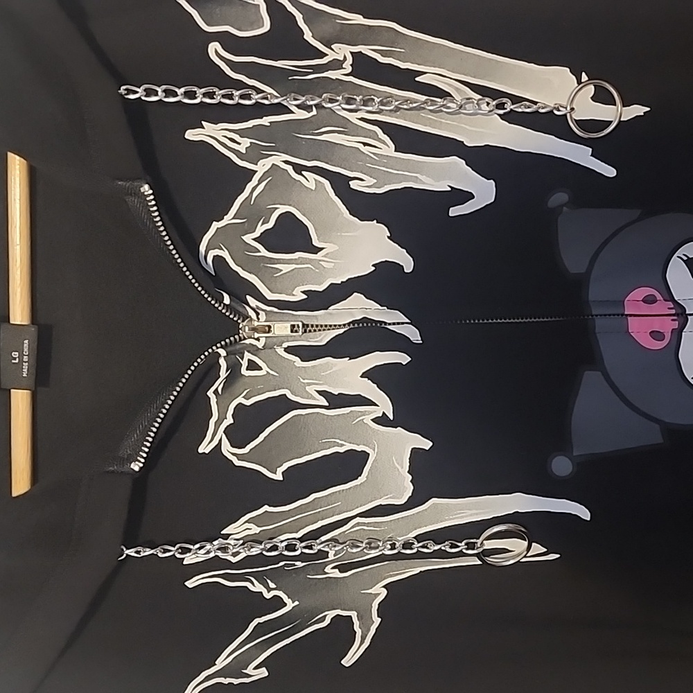 Kuromi Flames Metal Girls Hoodie - Picture 4 of 6
